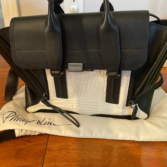 3.1 Phillip Lim Medium Pashli Satchel - Black and White - Picture 5 of 8
